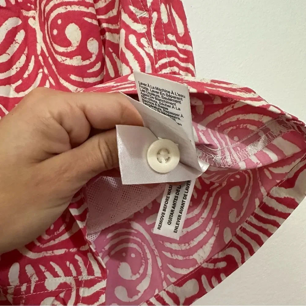 J Crew Men’s Tropical Red White‎ Print Swim Shorts size Medium